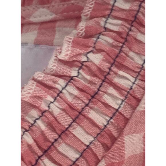 The Shirt Rochelle Behrens Pink White Gingham Smocked‎ neck /sleeves XS NWT - Picture 7 of 9
